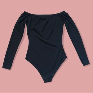 Boohoo Black Off The Shoulder Bodysuit